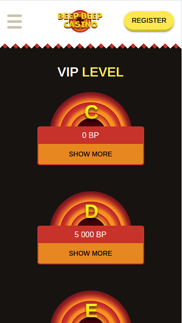 Program VIP w Beep Beep Casino jako część oferty bonusowej