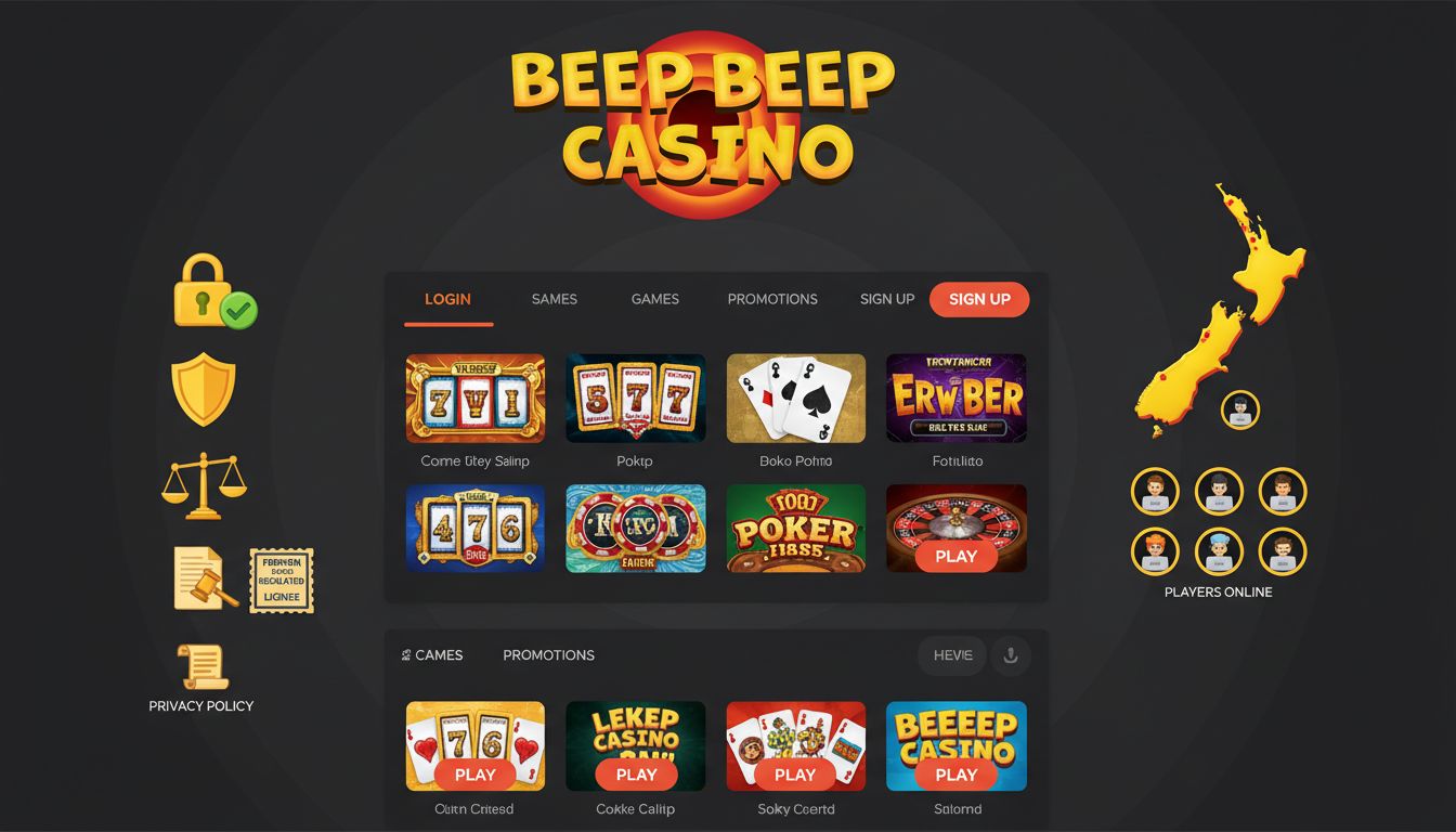 Beep Beep Casino na iPhone — widok mobilnego lobby i nawigacji